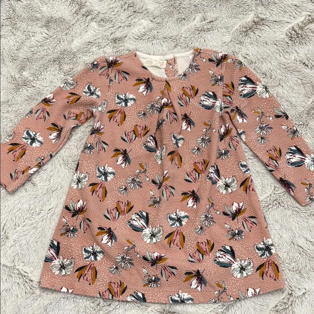 Zara Pink and White Long Sleeve Floral Tee